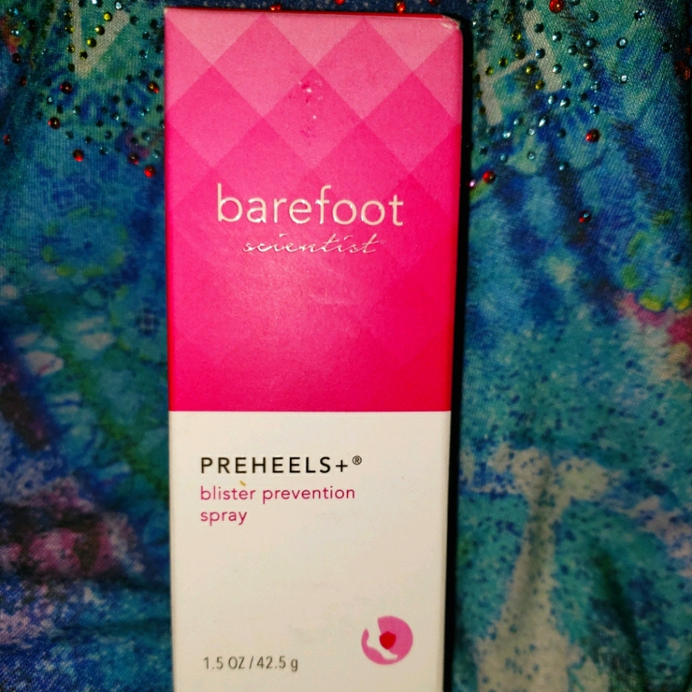 Barefoot, preheels+, blister prevention spray.